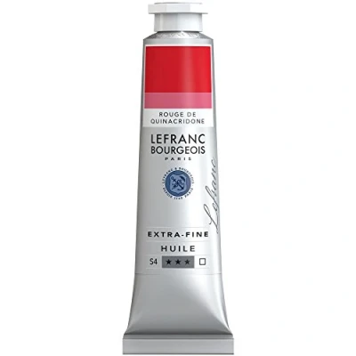 Obrázek Lefranc Bourgeois 405062 extra jemná olejová barva v umělecké kvalitě z vysoce kvalitních pigmentů, živé barvy, vysoká světlostálost, 40ml tuba Quinacridone červená