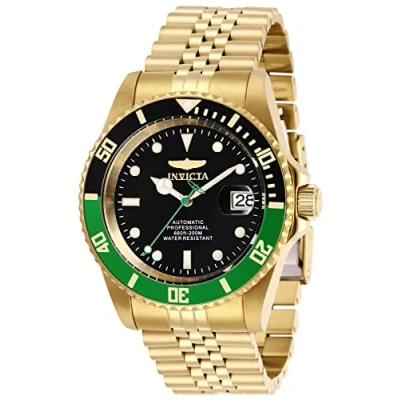 Obrázek Invicta Pro Diver ušlechtilá ocel pánské automatické Hodinky 42 mm, zlatá / zelená,