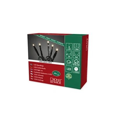 Obrázek Konstsmide 6352 120 Micro LED světelný řetěz / pro interiér (IP20) vnitřní trafo 24 V 35 teple bílých diod černý kabel