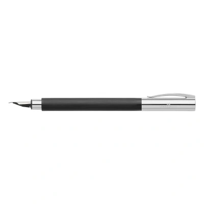 Obrázek FABER CASTELL 148140 plnicí pero AMBITION ušlechtilá pryskyřice, pero: M, včetně dárkového balení, barva násady: černá/stříbrná