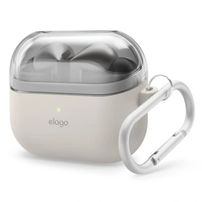 Obrázek elago Kompatibilní s pouzdrem Samsung Galaxy Buds 3 a pouzdro Pro, duální karabinou, prémiový silikon + TPU pouzdro, bezdrátové nabíjení, příslušenství ke sluchátkům, pro muže,