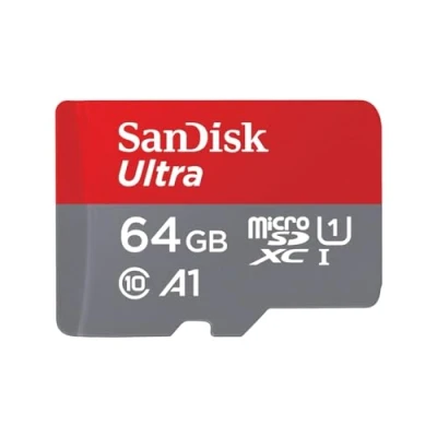 Obrázek Paměťová karta SanDisk Ultra microSDXC UHS I se 64 GB + adaptér (A1, třída 10, U1, videa ve Full HD, rychlost čtení až 120 MB/s)