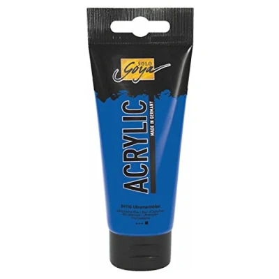 Obrázek KREUL 84116 Solo Goya Acrylic, 100ml tuba v ultramarínové modré, krémově mnohostranně použitelná akrylová barva ve studijní kvalitě, na vodní bázi, rychle a matně schnoucí, dobře krycí, vodotěsná