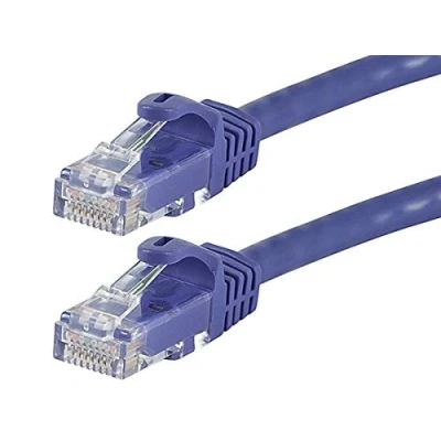Obrázek Monoprice Flexboot Cat6 ethernetový propojovací kabel síťový internetový RJ45, spletený, 550 MHz, UTP, čistý měděný drát, 24 AWG, 15,2 m, fialová