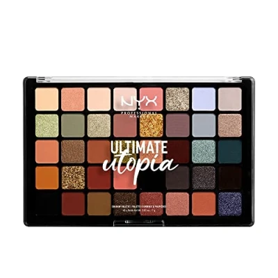 Obrázek NYX Professional Makeup Lidschattenpalette, Ultimate Shadow Palette, Gepresster Puder Lidschatten, 40 Farbtöne, Matt, Satiniert, Metallic, Farbton: Utopia