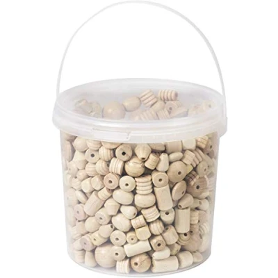 Obrázek Knorr prandell 216039903 dřevěné korálky v kbelíku 2,5 l, přírodní, hedvábně matná