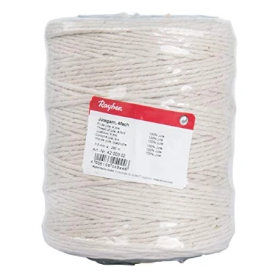 Obrázek Rayher Hobby 4200302 jutová příze, 3,5 mm ø, cívka 280 m, barva bílá/slonová kost, šňůra, vázací dekorační šňůrka, šňůra