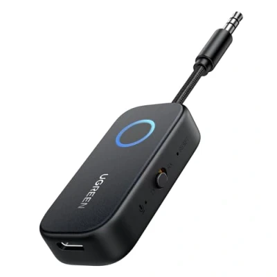 Obrázek UGREEN Bluetooth 5. 2 vysílač jack adaptér pro dva Airpods v 1 přijímač kompatibilní s TV, stereo zařízením, letadlem audio Splitter sluchátka