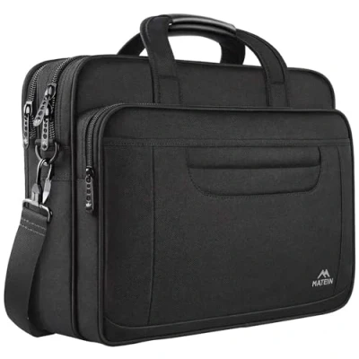 Obrázek MATEIN taška na laptop 15,6&quot;, laptop, počítač multifunkční business přes rameno pro muže ženy rameno, černá