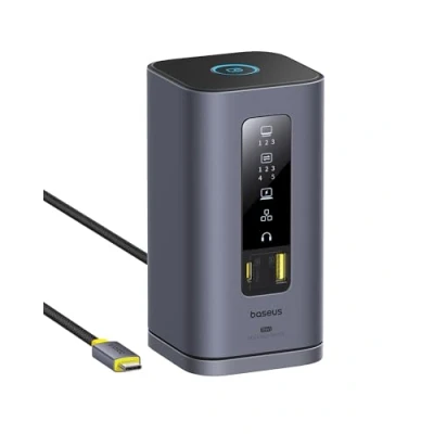 Obrázek Baseus Dokovací stanice Spacemate Displaylink USB C 11 v 1, 3 monitory 4K, 10Gbps C/A, 100W PD, Ethernet, Audio, pro M1/M2/M3/Win a MacOS