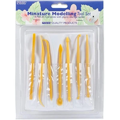 Obrázek PME miniaturní modelovací nástroje, sortiment, plast, žlutý, 15 x 1 cm, 14 jednotek