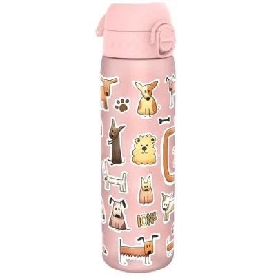 Obrázek Ion8 Láhev na pití, 500 ml, zabezpečený proti protékání, jednoruční otvor, bezpečné uzavírání, vhodné do myčky nádobí, bez BPA, držadlo, skládací víčko, snadné čištění, klimaticky neutrální, psí