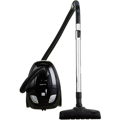Obrázek Amazon Basics Vysavač se sáčkem, výkonný, kompaktní a lehký, pro tvrdé kobercové podlahy, HEPA filtr, 700 W, 1,5 l, EU, černý