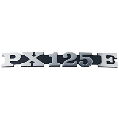 Obrázek emblém/nápis &#039;PX 125 E&#039; pro Vespa strana digestoř PX 2 hroty 158 X 20 mm vzdálenost otvorů 105