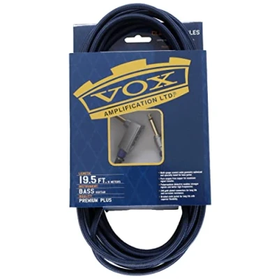 Obrázek VOX Prof. Bass kytary Kabel 6 m, černá, pozlacené kolíkovou zástrčkou