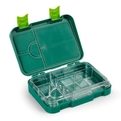 Obrázek schmatzfatz Junior Krabička na svačinu pro děti oběd bez BPA Bento Box Perfektní do školy i cesty Džungle zelená