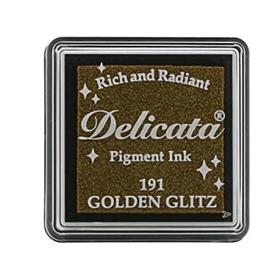 Obrázek Tsukineko Delicata Stempelkissen Gold, Golden Glitz Klein Wasserbasis, Wasserfest Embossing