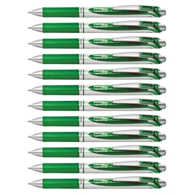 Obrázek Pentel EnerGel XM BL77 gelové pero s tlakovou mechanikou, zelená (12 kusů)