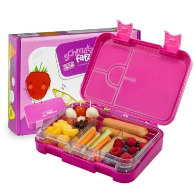 Obrázek schmatzfatz Junior Krabička na svačinu pro děti s přihrádkami Bez BPA oběd Bento Box Perfektní do školy, školky a cesty (fialová)