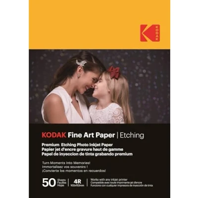 Obrázek KODAK Fine Art Paper/Etching Premium Fotopapier 10 x 15 cm (A6) 210 g/m² matt 50 Blatt für jeden Tintenstrahldrucker geeignet