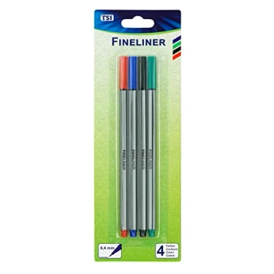 Obrázek TSI Fineliner 4 barvy (červená/zelená/modrá/černá), č. 38713