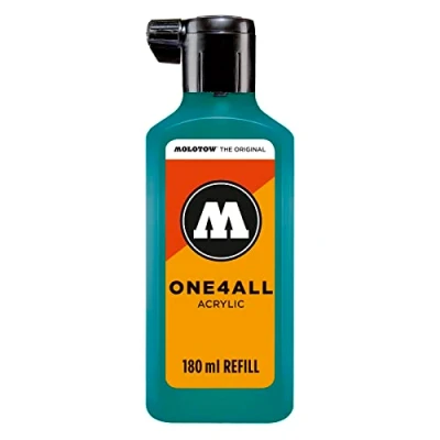 Obrázek Molotow ONE4ALL náhradní akryl, barva 206 lagunová modrá 180 ml, inkoust pro permanentní popisovače