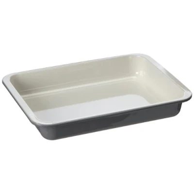 Obrázek Zenker 7248 forma na gril a trouby smalt (40 x 5,5 29 cm) SPECIALCOOKING, obdélníková pečení, smaltovaná povrchová úprava, pečicí pečení šťavnaté nákypy (barva: krémová/šedá),