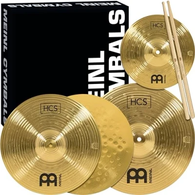 Obrázek Meinl Cymbals HCS1314+10S Headliner činelová sada 33 cm (13 palců) Hihat, 35,6 (14 Crash, zdarma 25,4 (10&quot;) Splash a SB101 Drumsticks pár