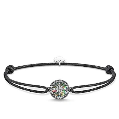 Obrázek Thomas Sabo Unisex náramek Little Secret Vintage kompas, sterlingové stříbro 925, LS088 907 11 L22v, černěné, nylon