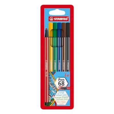 Obrázek Premium plstěné pero STABILO Pen 68 6 ks v různých barvách