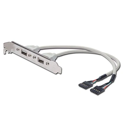 Obrázek DIGITUS USB 2.0 Slotblech 0.25 m 2x IDC (5 Pin) (Bu) zu A 480 Mbit/s Kompatibel Beige