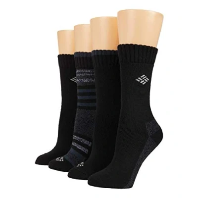 Obrázek Columbia Damen 4 Pack Moisture Control Crew Socken, Schwarz Spacedye, 36.5 43 EU (4er Pack)