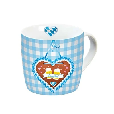 Obrázek Infinite by GEDA LABELS šálek Oktoberfest Lausbub Porcelán hrnek s ouškem, porcelán, modrá/bílá, 11,5 x 9,5 9 cm