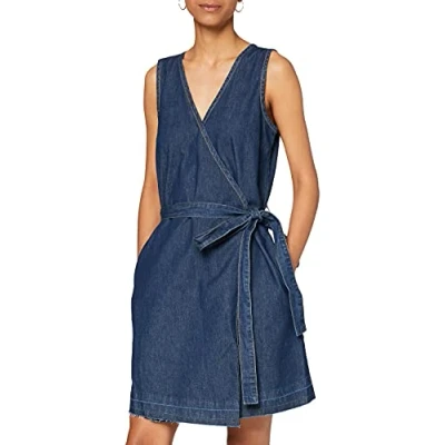 Obrázek Yargıcı Dámské Double Breasted Denim Dress šaty 38 Modrá (Medium Indigo 515)
