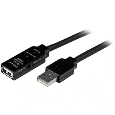 Obrázek StarTech.com 25 m aktivní USB 2.0 prodlužovací kabel, St/Bu, Reapeater / zesilovač signálu kabel konektor/zdířka, černý