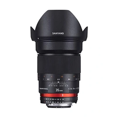 Obrázek Samyang 35/1,4 objektiv DSLR Nikon F AE manuální zaostřování automatické clonění foto objektiv, širokoúhlý černý