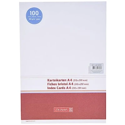 Obrázek Brunnen 102240000 kartotéční karta (A4 nelinkovaná, 100 kusů, zavařená) bílá
