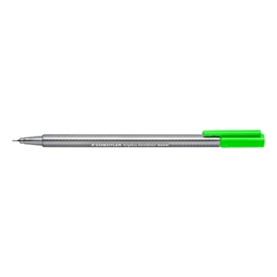 Obrázek Staedtler 334 501 Triplus Fineliner (trojhranný, super jemný, kovový hrot, šířka linky cca 0,3 mm, 10 kusů) neonově zelená
