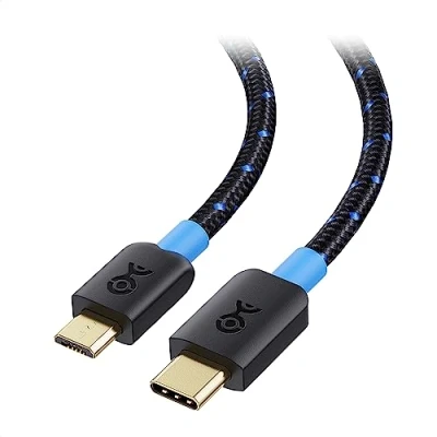 Obrázek Cable Matters Micro USB na C kabel 2 m (USB kabel, kabel) s pletenou bundou v černé barvě metry