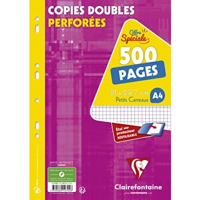 Obrázek Clairefontaine 14792C balení s 500 lamelovými archy, DIN A4, čtverečkované, 1 balení, bílé