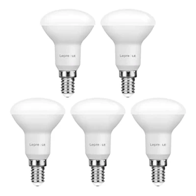 Obrázek Lepro e14 led žárovka, 4,9 W 470 Lumen odpovídá 40W žárovce, 2700 kelvinů teplá bílá zářič, reflektorová žárovka R50 120 úhel vyzařování, úsporná 5 kusů