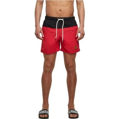 Obrázek Urban Classics Block Plavky, Muži, Velikost: 5XL, Black/red