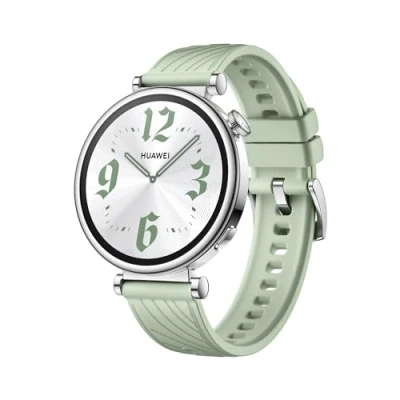 Obrázek Huawei Watch GT 4 41 mm, GPS, iOS a Android, pouzdro z nerezové oceli, chytré hodinky, výdrž baterie až 7 dní, řízení kalorií, profesionální zdraví, SpO2, zelený fluoroelastomer Strap