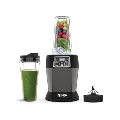 Obrázek Ninja Mixer mit 2 Programmen: Mixen &amp; Max Mixen, Impulsfunktion, 2x 700ml Becher Ausgussdeckel, 1000W, spülmaschinenfest, Smoothie Maker, Auto iQ, Schwarz BN495EU