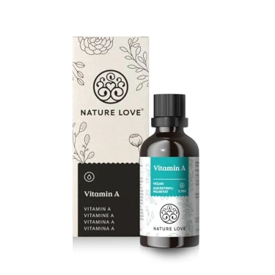 Obrázek Kapky vitaminu a 50 ml (1 700 kapek) retinol z retinylpalmitátu v MCT oleji bez zbytečných přísad vysoké dávkování, veganské, laboratorně testováno vyrobeno Německu