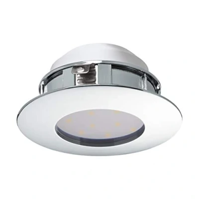 Obrázek EGLO vestavný LED reflektor Pineda, bodové světlo z plastu, vestavné svítidlo v chromu, zářič plochý, Ø 7,8 cm