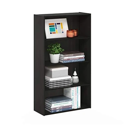 Obrázek Furinno Regal mit 4 Fächern, Verbund Holz, Espresso, 23.88 x 105.92 cm