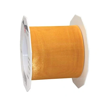 Obrázek PRÄSENT C.E. Pattberg Sheer Organzaband Sonnengelb, 25 m Geschenkband zum Einpacken von Geschenken, 72 mm Breite, Zubehör Dekorieren &amp; Basteln, Dekoband