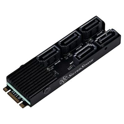 Obrázek SilverStone Technology SST ECS07 5 Port SATA Gen3 6Gb/s Non RAID M.2 PCIe rozšíření paměti karta