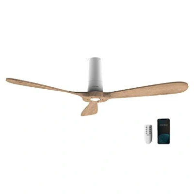 Obrázek Cecotec Stropní ventilátor s dálkovým ovládáním a WLAN EnergySilence Aero 5500 White Aqua Connected. 40 W, průměr 52 palců, 3 křídla, ochrana IP44, režim zimního čísla, časovač
